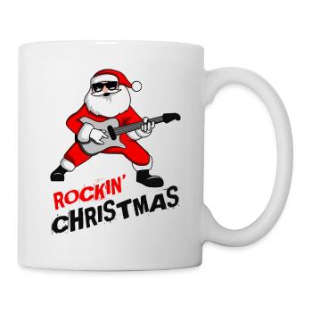Rock n Roll Santa Weihnachten E-Gitarre Geschenk - Tasse - Weiß - Rechts