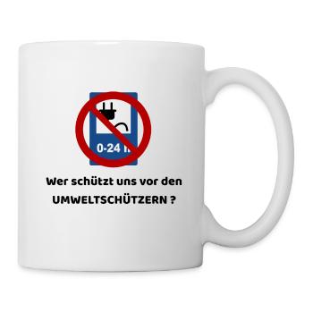Who protects us from environmentalists? - Mug - white - Right