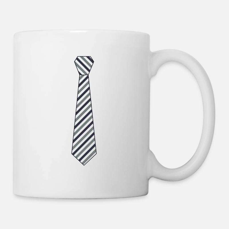 Krawatte gestreift - Tasse - Weiß