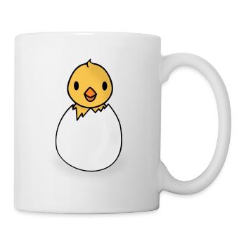 Küken im Ei - Kleiner Vogel - Tasse - Weiß - Rechts