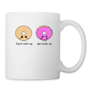 Donut Make-up lustiger Frauen Spruch - Tasse - Weiß - Rechts