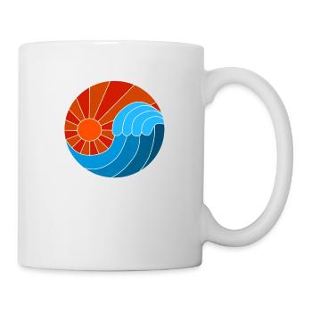 Surfing wave - Mug - white - Right