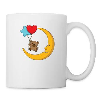 Lune et ballons de l’ours en peluche - Mug blanc - blanc - Droite