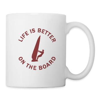 life is better on the board - Tasse - Weiß - Rechts