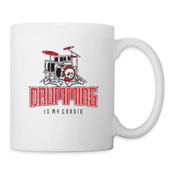 Das Trommeln ist mein Cardio-Schlagzeuger - Tasse - Weiß - Rechts