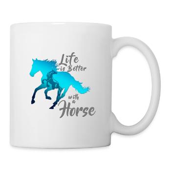 LA VIE EST MIEUX AVEC UN CHEVAL! - Mug blanc - blanc - Droite