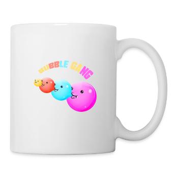 "BUBBLE GANG" ~ pattern, funny chewing gum - Mug - white - Right