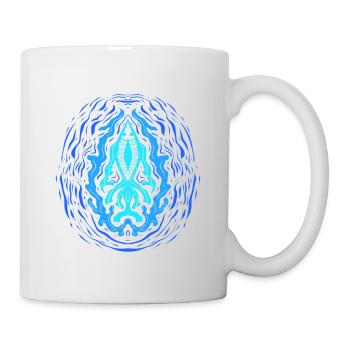 "AQUA" ~ Psychedelic Fish Pattern - Mug - white - Right