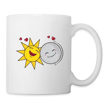 Sonne und Mond-Liebhaber Valentines - Tasse - Weiß - Rechts