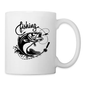 Angler Angeln Fisch - Tasse - Weiß - Rechts