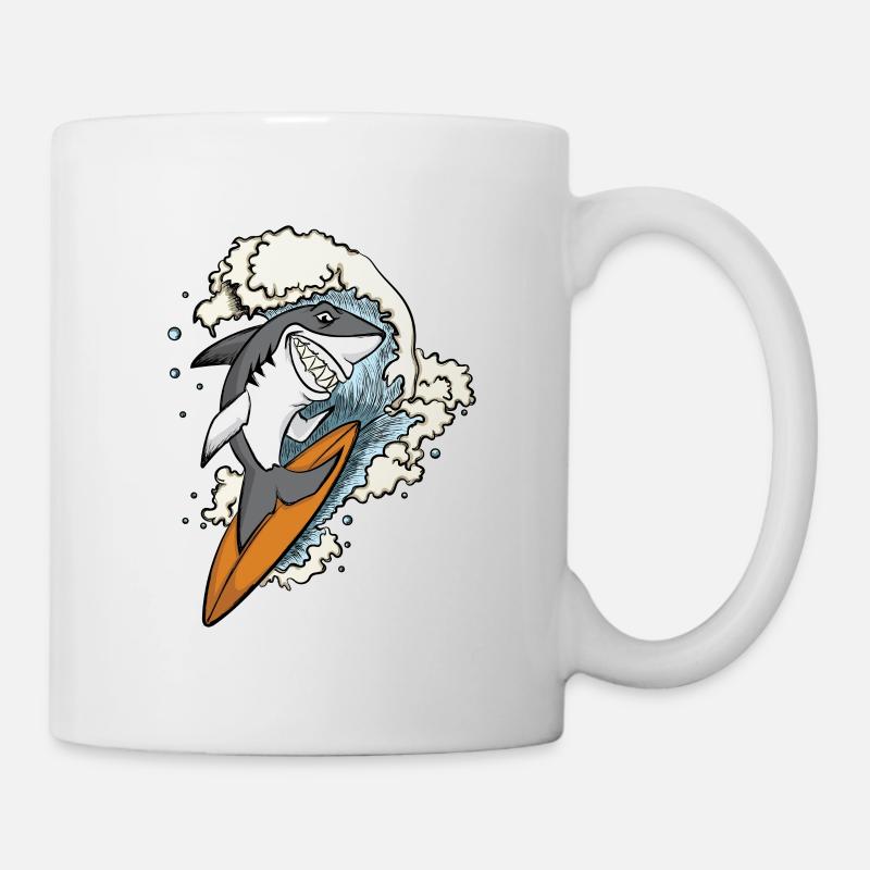 Surf requin surf surf vague kitesurf - Mug blanc - blanc