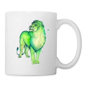 Green lion majestic, strong, brave and free - Mug - white - Right
