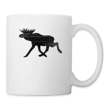 Elch Scandinavie bois rétro vintage - Mug blanc - blanc - Droite