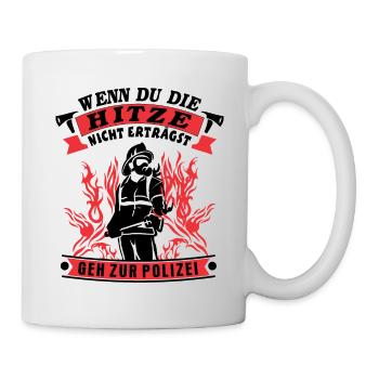 Chemise de cadeau de pompier de police - Mug blanc - blanc - Droite