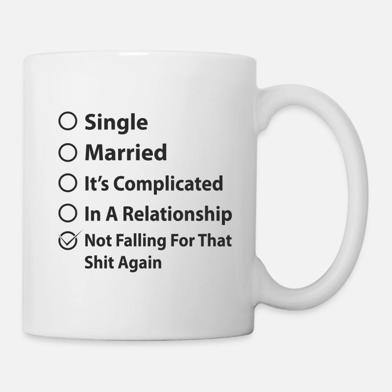 Single Vergeben Geschenkt shirt lustige sprüche - Tasse - Weiß