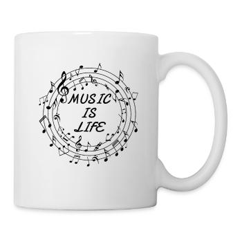 Music is Life - Clé de note musicale - Mug blanc - blanc - Droite