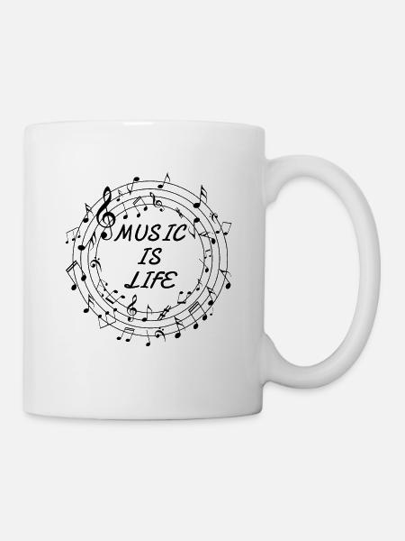 Music is Life - Music Musical Note Clef - Mug - white
