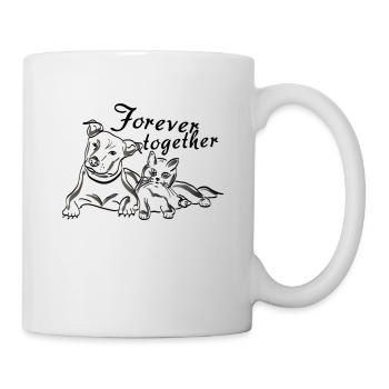 Forever together Hund und Katze - Tasse - Weiß - Rechts