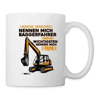 T-shirt des ouvriers du bâtiment • Baggerfahrer • Cadeau maçon - Mug blanc - blanc - Droite