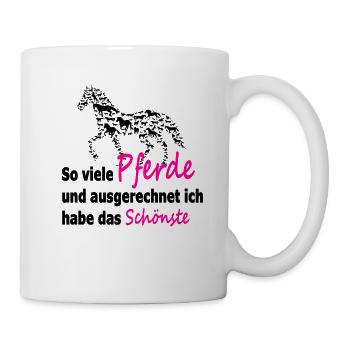 Pferde Reiten Reiter lustiger Spruch Geschenk - Tasse - Weiß - Rechts