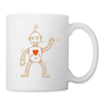 Roboter gold - Tasse - Weiß - Rechts