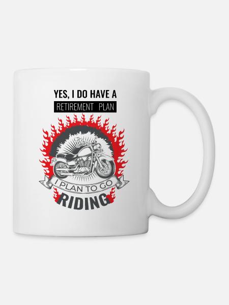 Motorcycle motorcyclist pensioner pension saying - Mug - white