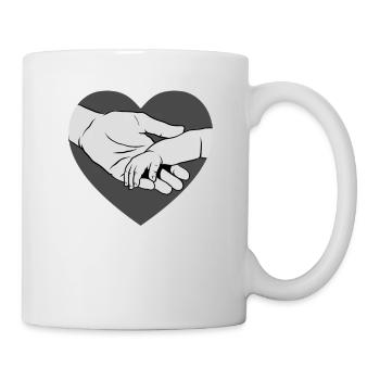 Neuer Vater Händchen haltend mit Baby Vatertag - Tasse - Weiß - Rechts
