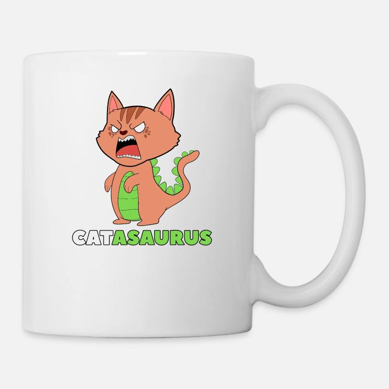Cat Bengal Catasaurus T-Rex funny gift - Mug - white