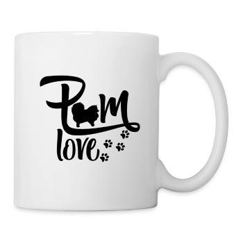 Pom Love - Zwergspitz - Mug blanc - blanc - Droite