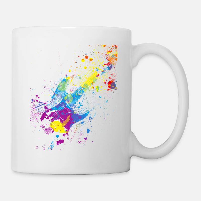 Idée cadeau musicien guitare colorée pour guitariste - Mug blanc - blanc