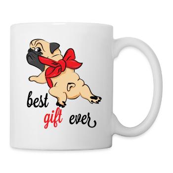 Süßer Mops als Geschenk Geschenkidee Möpse Hunde - Tasse - Weiß - Rechts