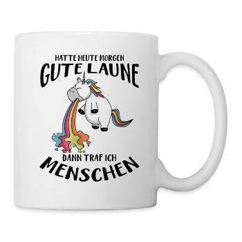 Kotzendes Einhorn lustiger Spruch Geschenk - Tasse - Weiß - Rechts