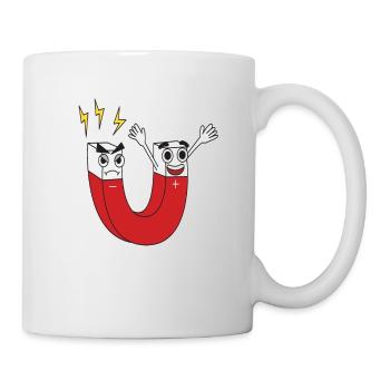 Magnet stay positive lustige Geschenkmagnete plus - Tasse - Weiß - Rechts