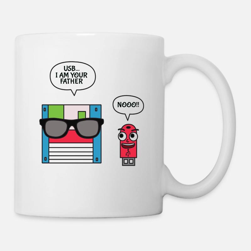 USB Floppy Disk I am Your Father T shirt, Geek - Mug - white
