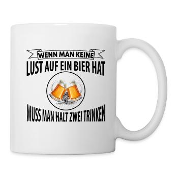 Lustiger cooler Bier Spruch Geschenk Tshirt - Tasse - Weiß - Rechts