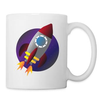Fusée vaisseau spatial espace enfants enfants voyage dans l'espace - Mug blanc - blanc - Droite