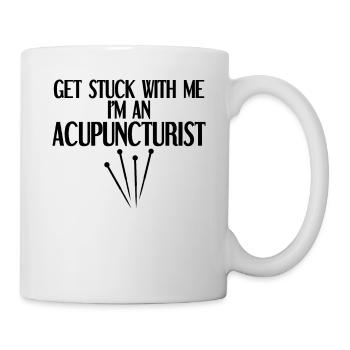 Akupunktur Humor stecken mit mir Akupunkteur Spaß - Tasse - Weiß - Rechts
