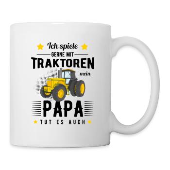 Vater Geschenk Traktoren Traktor - Tasse - Weiß - Rechts