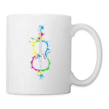 Cello Streichinstrument Violine Violoncello - Tasse - Weiß - Rechts