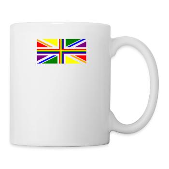 BRITISCHE Gay Pride Union Jack-Flagge - Tasse - Weiß - Rechts