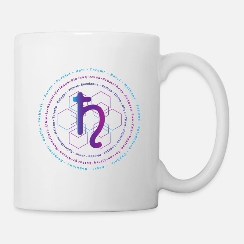 Saturn Astronomisches Symbol Monde Sonnensystem - Tasse - Weiß