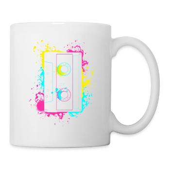 Vintage Splash Kasette 80er und 90er Geschenke - Tasse - Weiß - Rechts