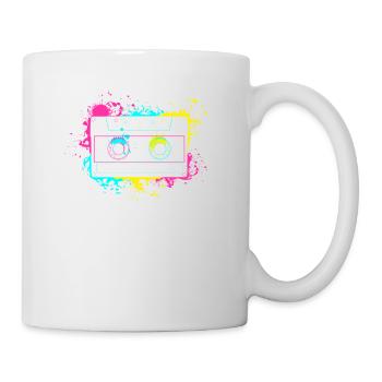 Vintage Splash Kasette 80er und 90er Geschenke - Tasse - Weiß - Rechts