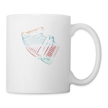 Retro Farben Akkordeon Musiker Geschenkidee - Mug blanc - blanc - Droite