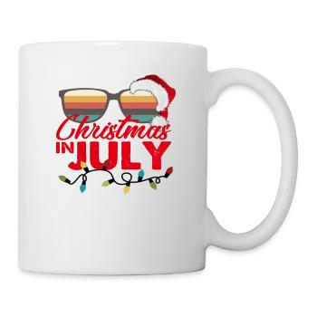 Christmas in July Santa Hat Sunglasses Summer - Mug blanc - blanc - Droite