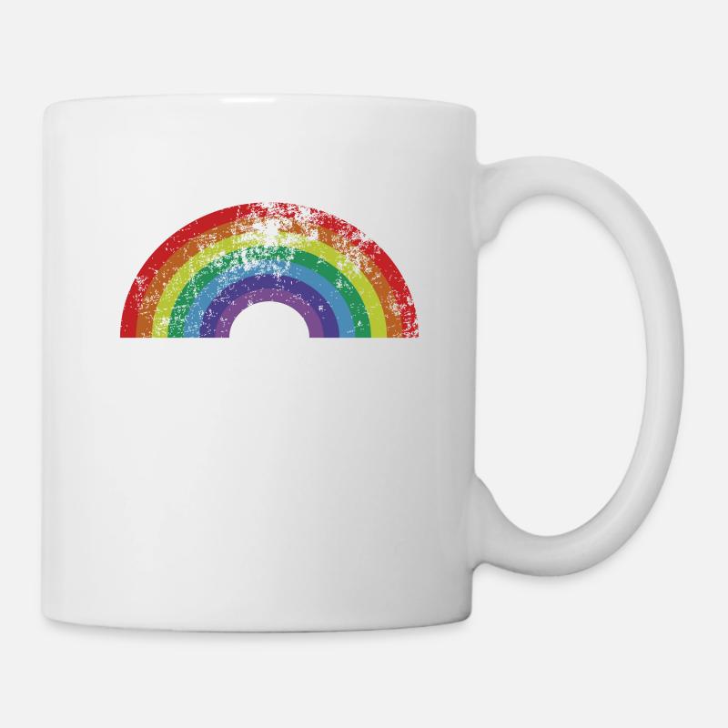 Rainbow Rainbow Vintage 80 - Gay Pride LGBT - Mug blanc - blanc