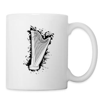 Harfe Musiker Harfenistin Zupfinstrument Geschenk - Tasse - Weiß - Rechts