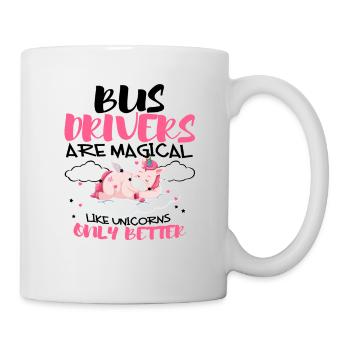 Chauffeur bus bus licorne - Mug blanc - blanc - Droite