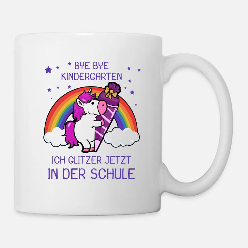 Tschüss Kindergarten Einhorn Einschulung - Tasse - Weiß