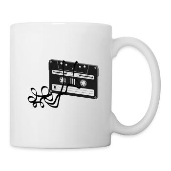 Retro vintage cassette music gift shirt - Mug - white - Right